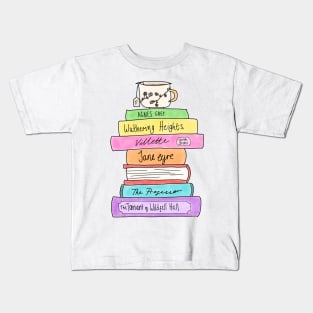 Bronte sisters book stack Kids T-Shirt